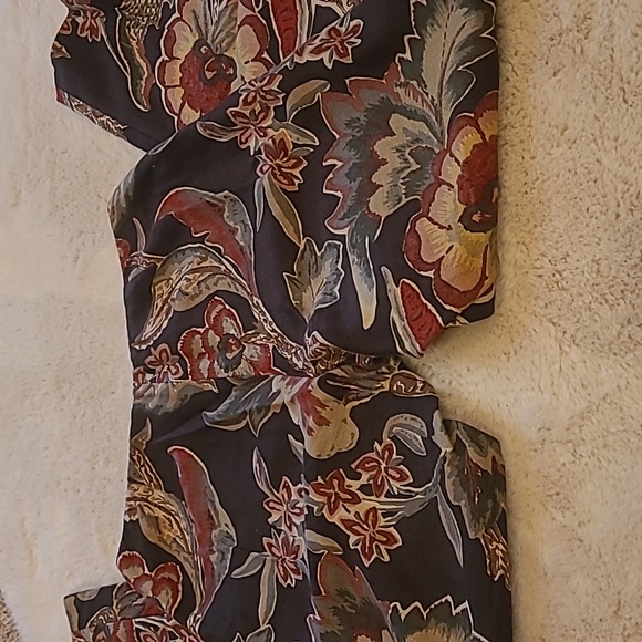 RL Dark Floral Linen Pants 4P Ralph Lauren - Picture 6 of 12